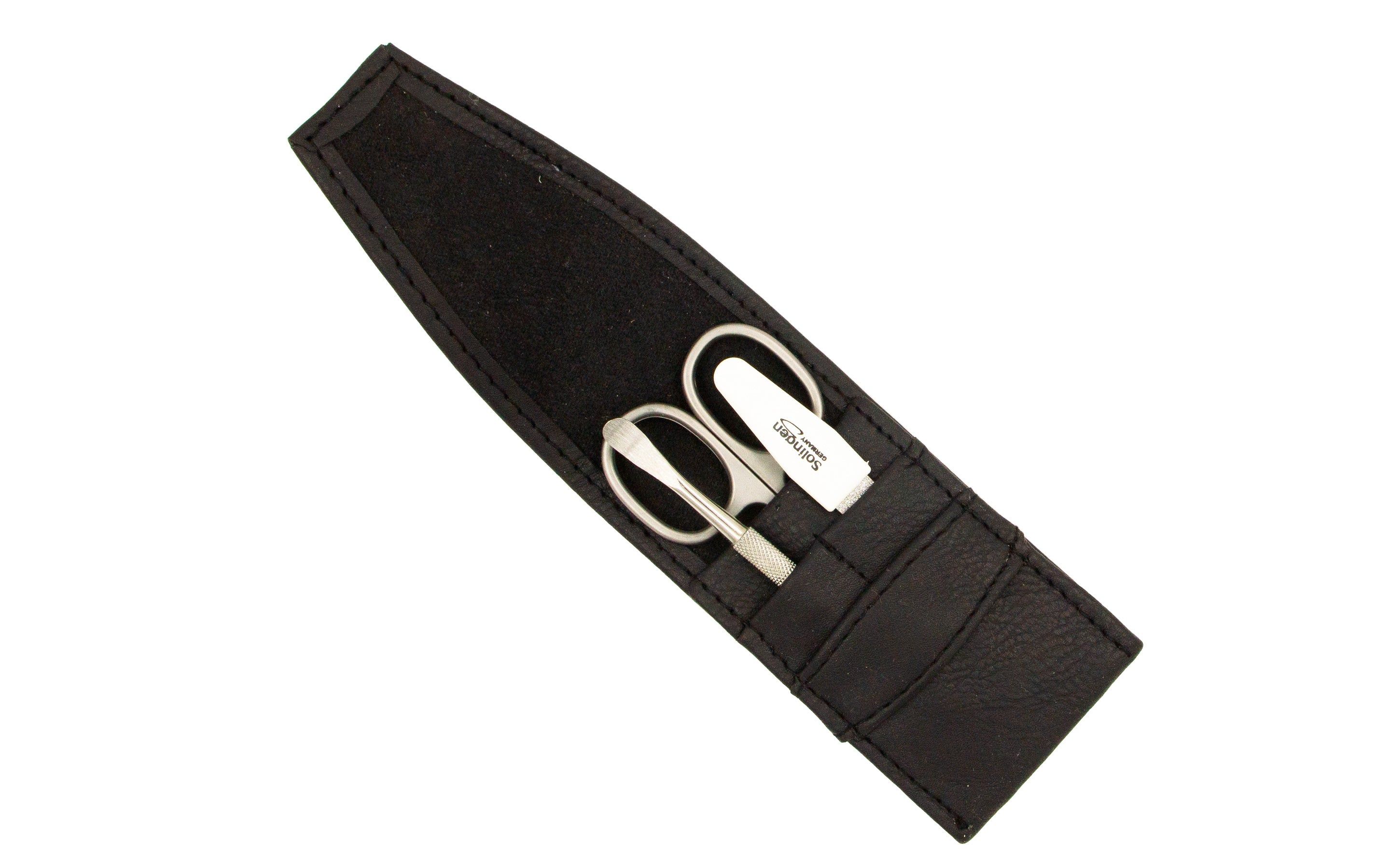 Reiseetui 3-tlg. Schwarzes Kunstleder 1 St