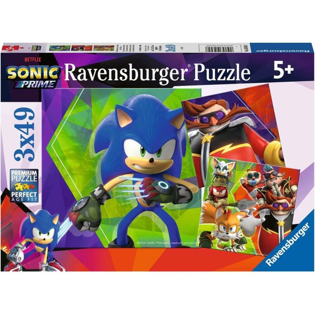 Kinderpuzzle Die Abenteuer von Sonic (3x 49 Teile)