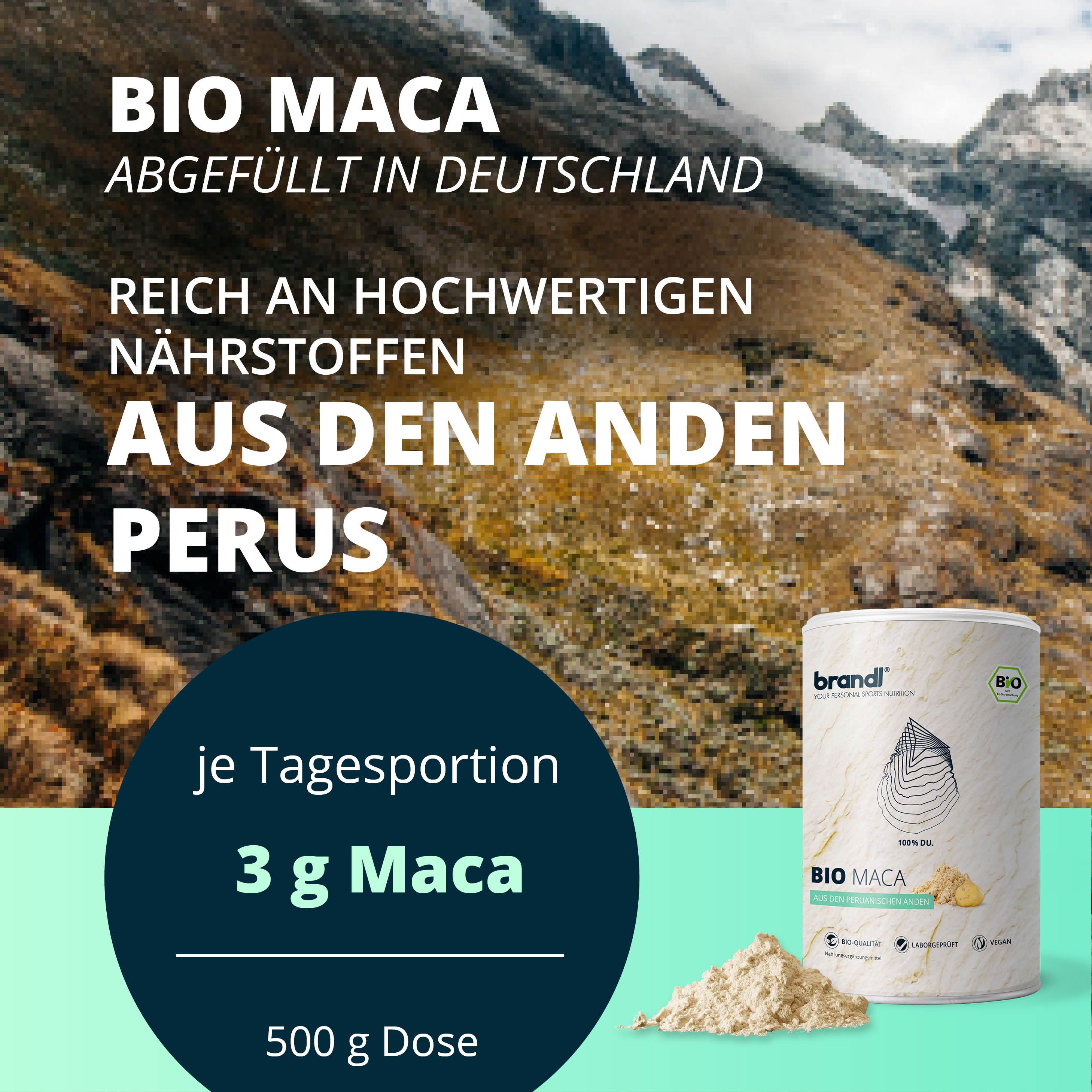 brandl® Maca Pulver Bio (maca powder) von der Wurzel 500 g