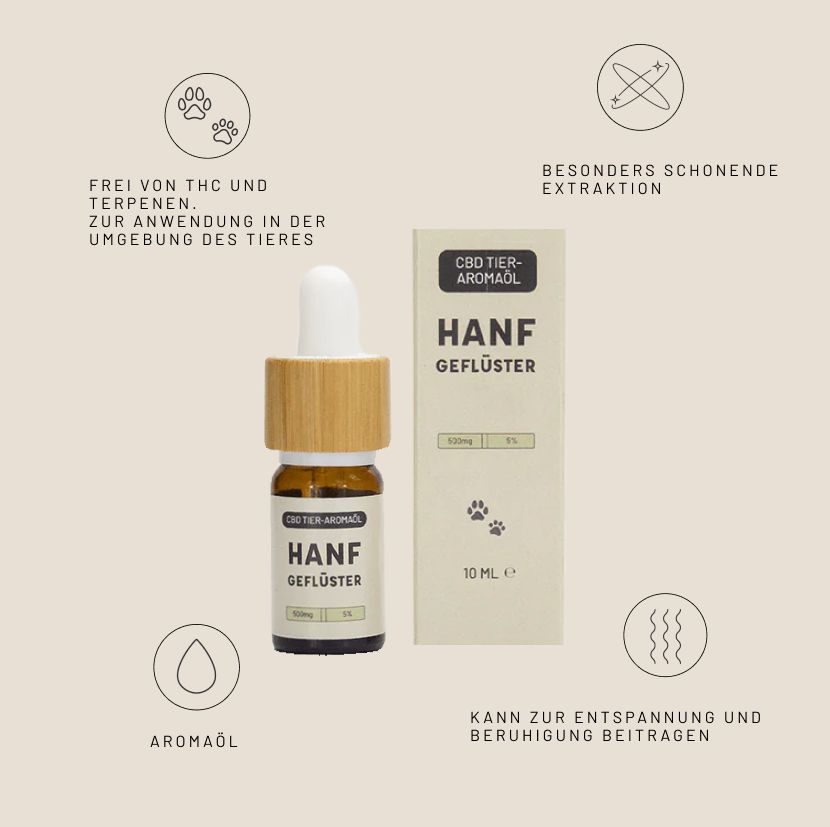 Hanfgeflüster CBD Aromaöl für Tiere 5% 10 ml Öl