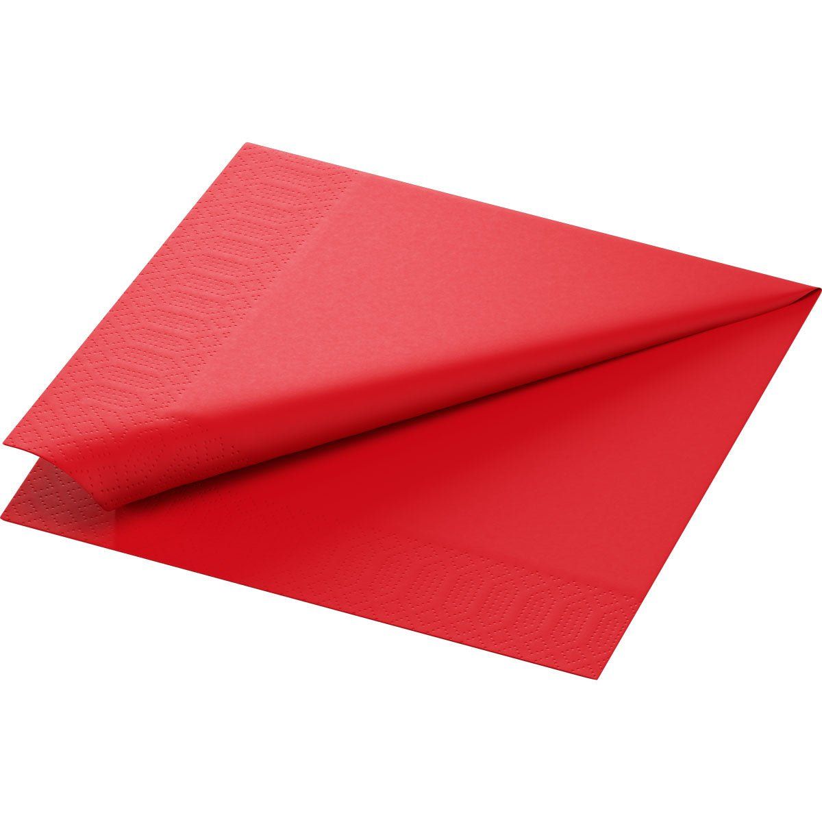 Zellstoff Servietten 40x40 3-lagig 1/4-Falz rot 250 St Tücher