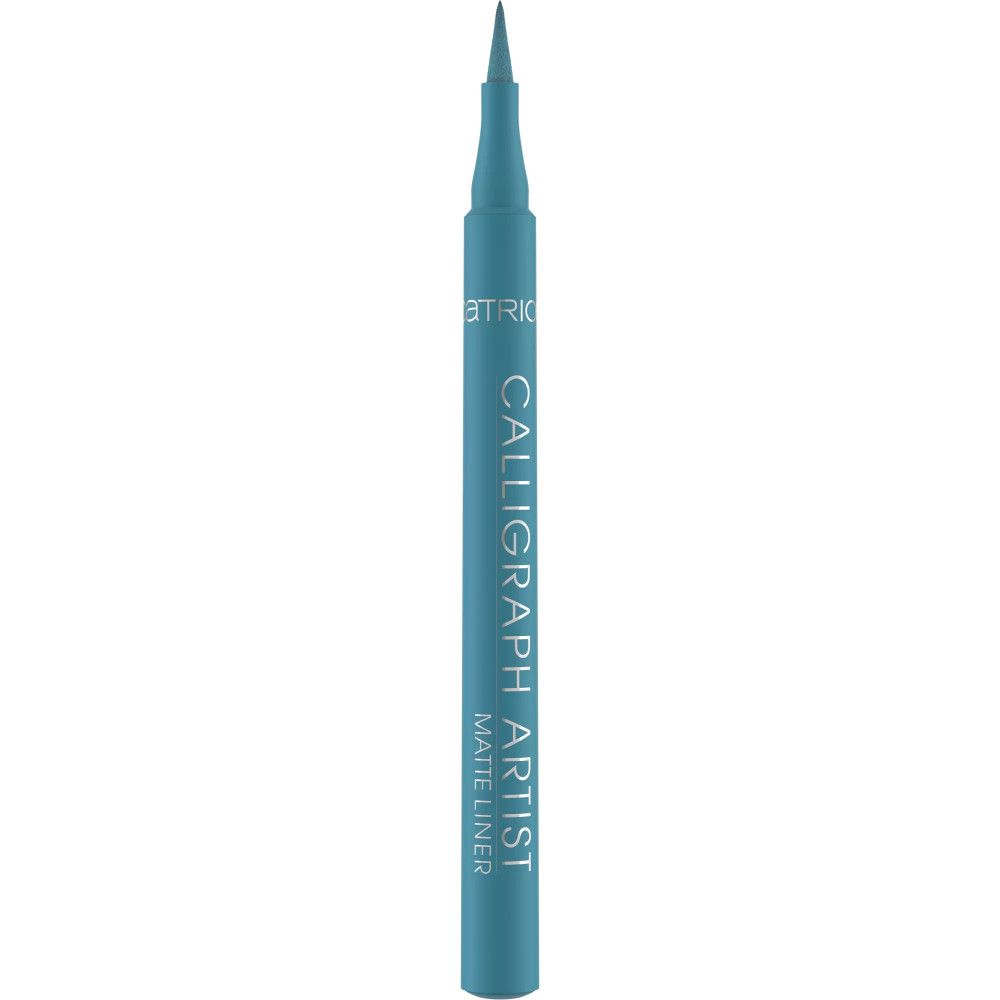 Blauer Eyeliner-Stift. Aufschrift: CALLIGRAPH ARTIST MATTE LINER. Marke: CATRICE.