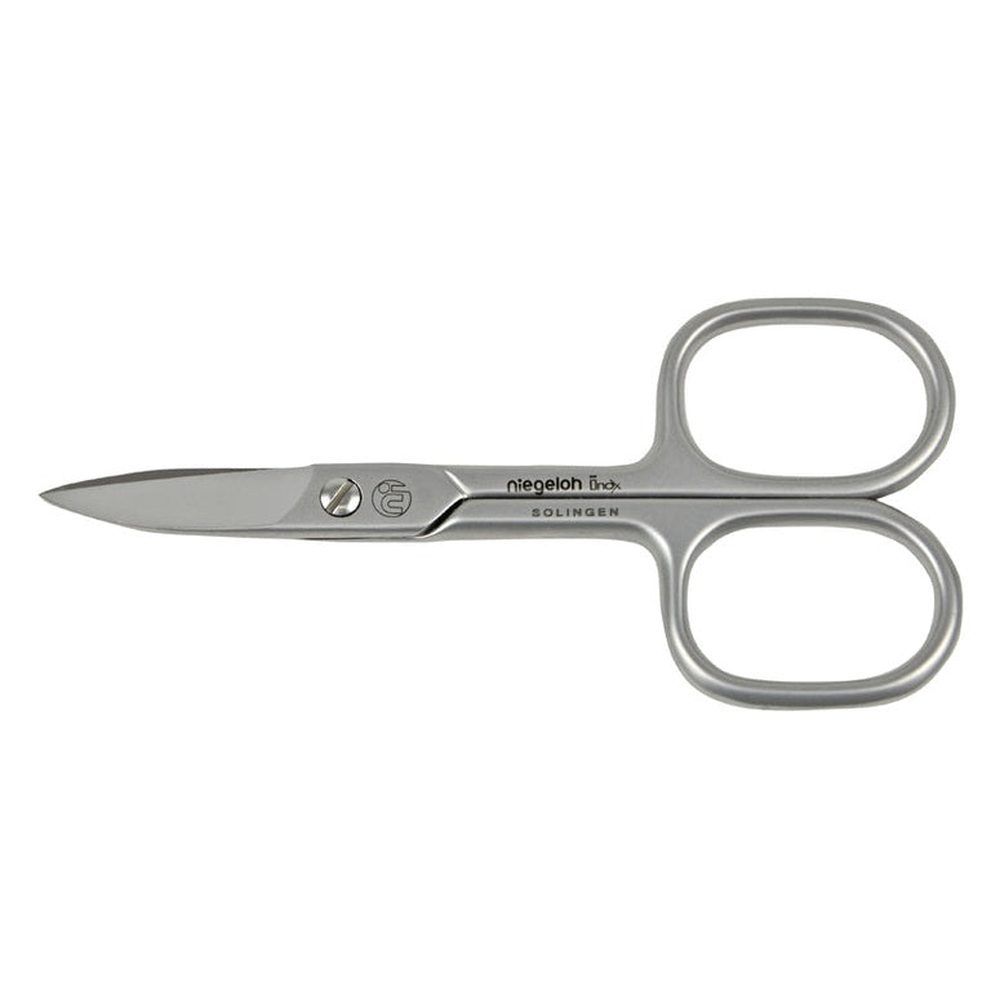 Nagelschere aus Edelstahl. Mit abgerundeten Griffen und spitzer Spitze. Marke Niegeloh Solingen.