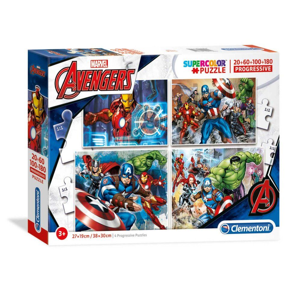Clementoni 20+60+100+180Pcs Puzzle Avengers7722 X6