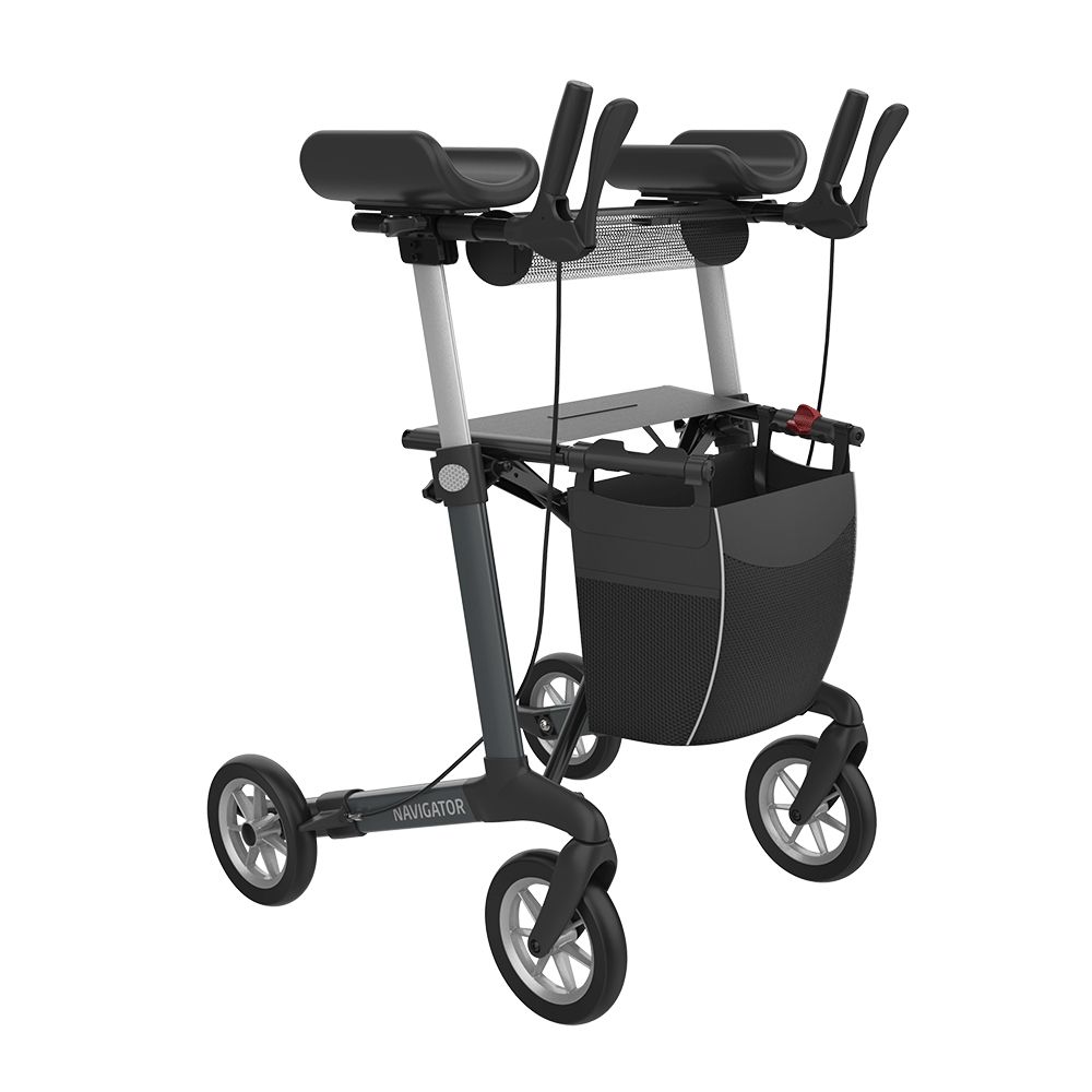 Rehasense Navigator Arthritis Rollator mit Unterarmauflagen und Softrädern 1 St