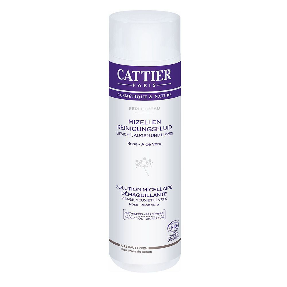 Cattier Fluide nettoyant micellaire Perle d'Eau - Rose & Aloe Vera