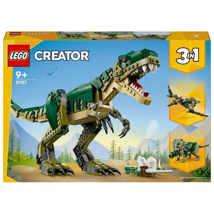 LEGO Creator 3 in 1 T. Rex Dinosauro Giocattolo Trasformabile in 3 Modellini Snodabili come Tricera