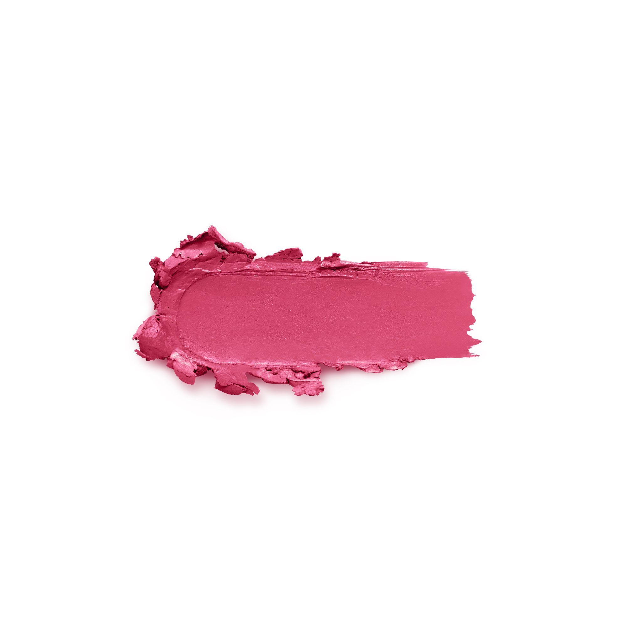 Farbprobe des Lippenstifts "Magenta Dream". Rosa Farbton, unregelmäßige Form.