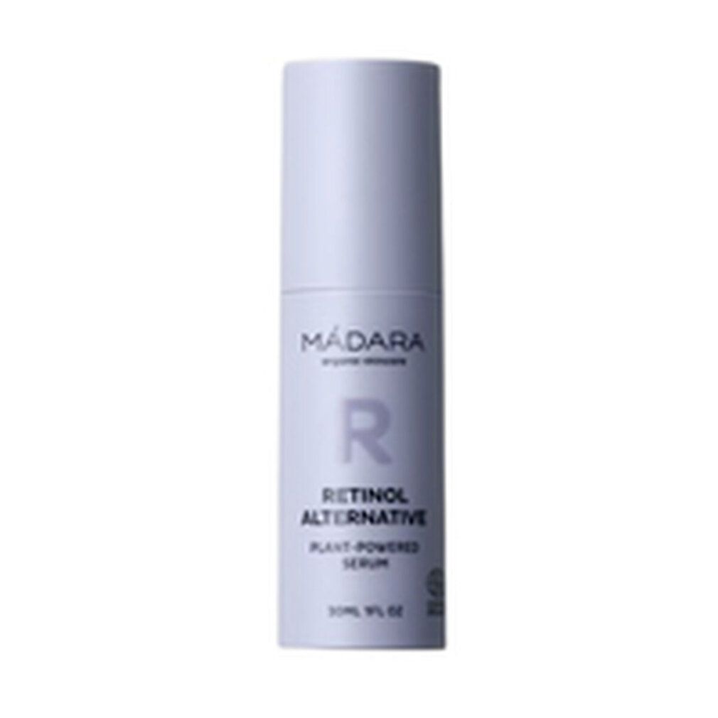 Madara Time Miracle Retinol Alternative Serum. Flasche mit Produktinformationen und Logo.