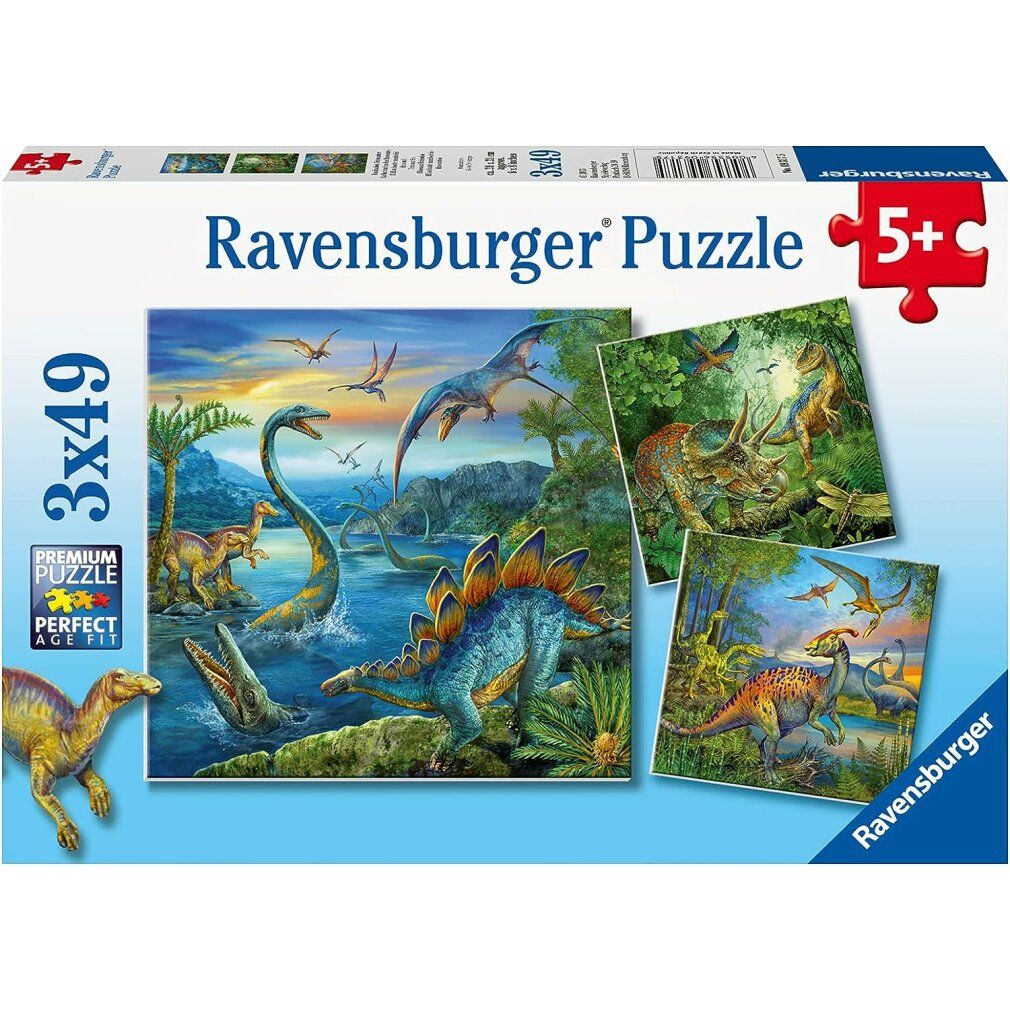 Ravensburger Ravensburger 09317 Puzzle Faszination Dinosaurier 3 x 49 Teile