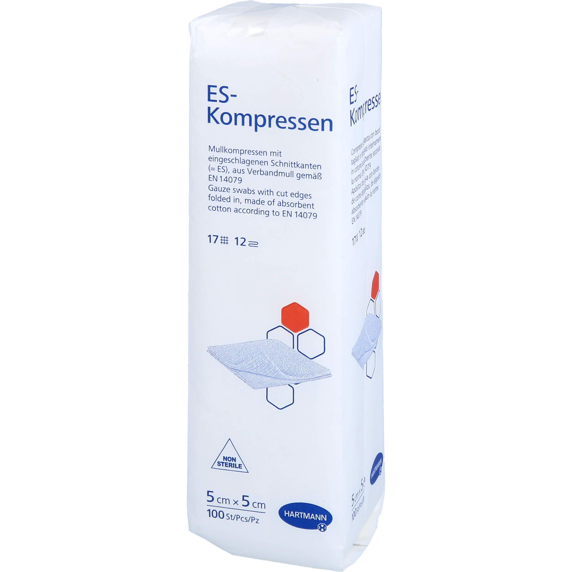 Hartmann ES-Kompressen unsteril 12- lagig 100 Stück 5 x 5 cm