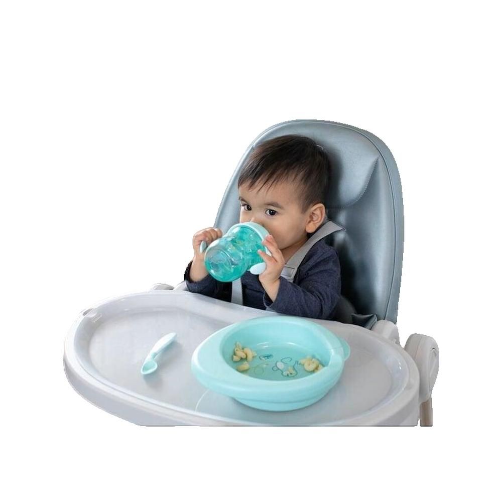 Kubek Niekapek Trinkbecher für Kinder ab 6 Monaten, 200 ml, türkis