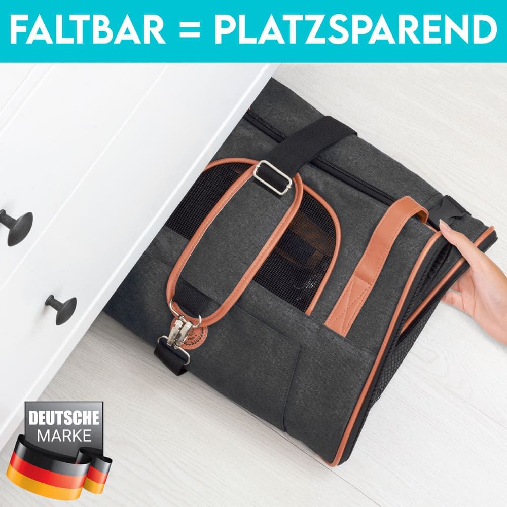 HUND IST KÖNIG® Hundetasche Katzentasche bis 8kg | robust & formstabil | faltbar & platzsparend
