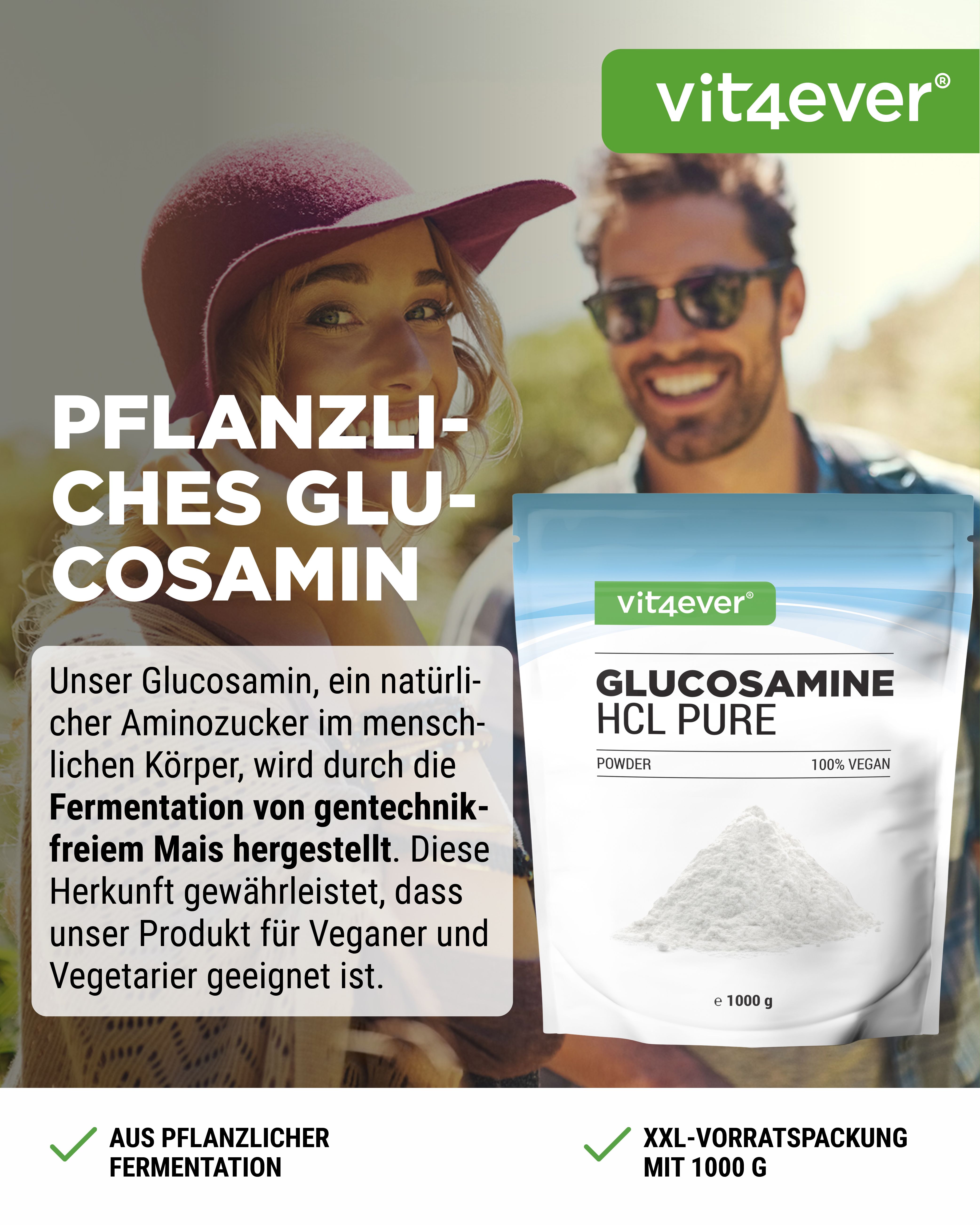 vit4ever Glucosamin HCL Pure