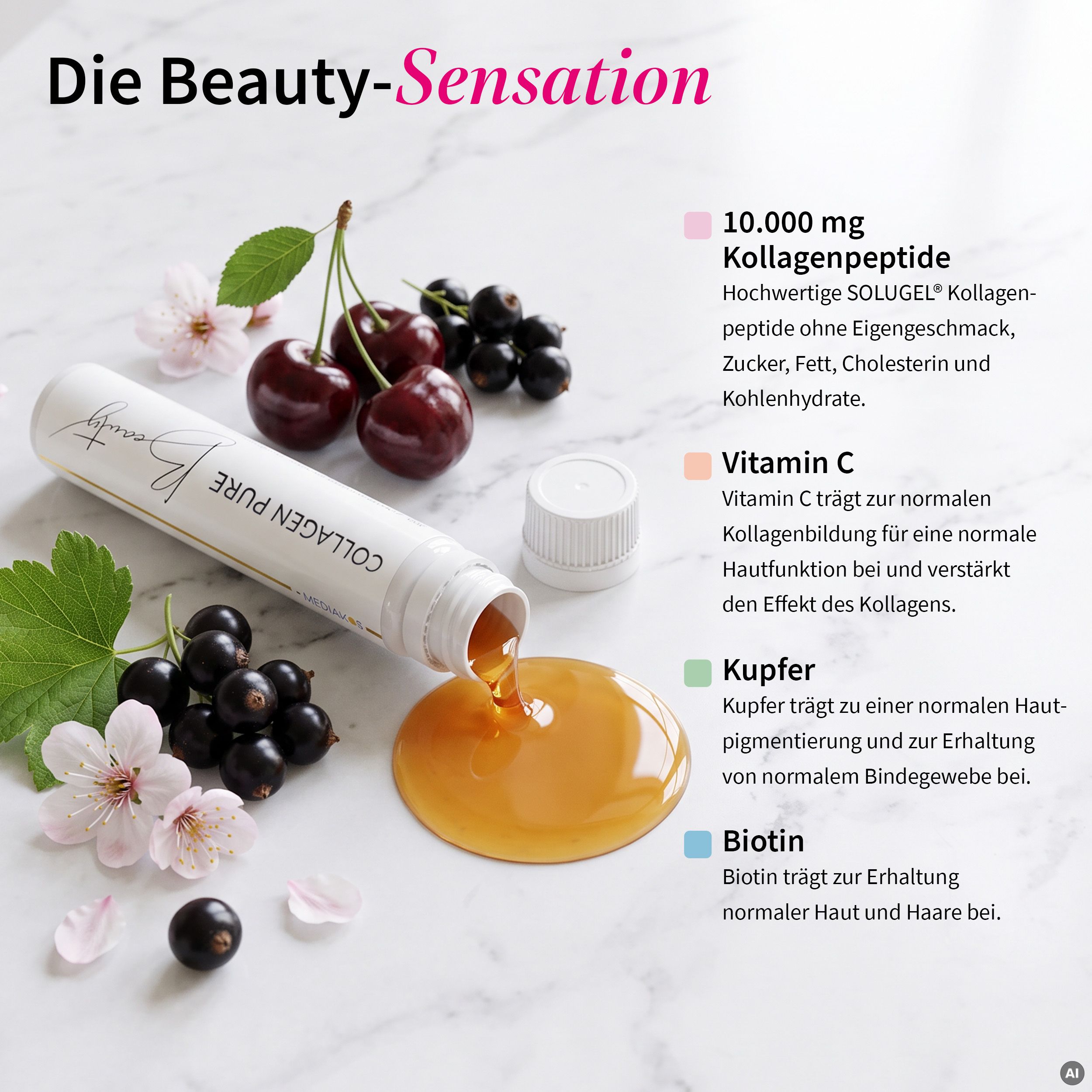 COLLAGEN PURE Beauty 10 g Gold Trinkampullen Angebot