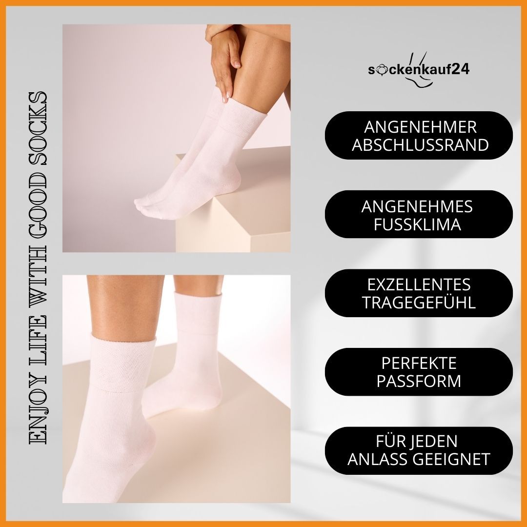 Diabetiker Socken mit Komfortbund und ohne Naht aus 97% Baumwolle für Damen und Herren