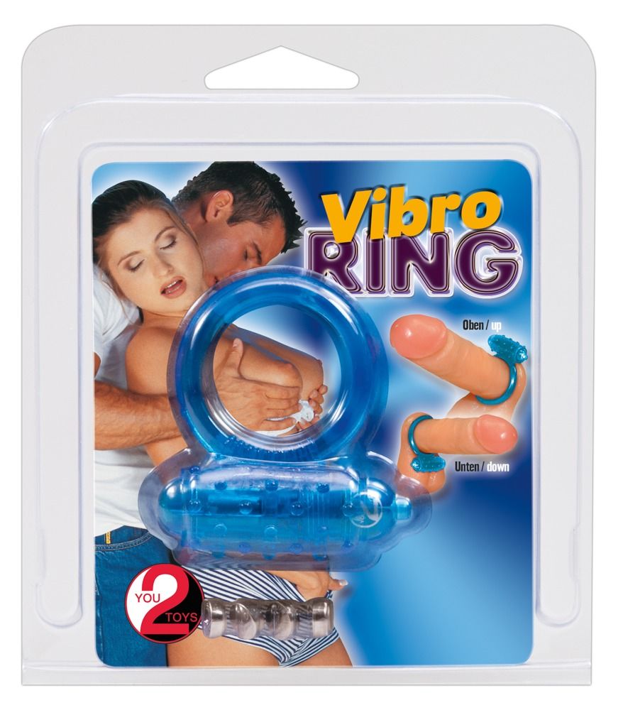 Verpackung mit Penisring. Produktname „Vibro Ring“ und Marke „You2Toys“ sichtbar. Abbildung eines Paares.