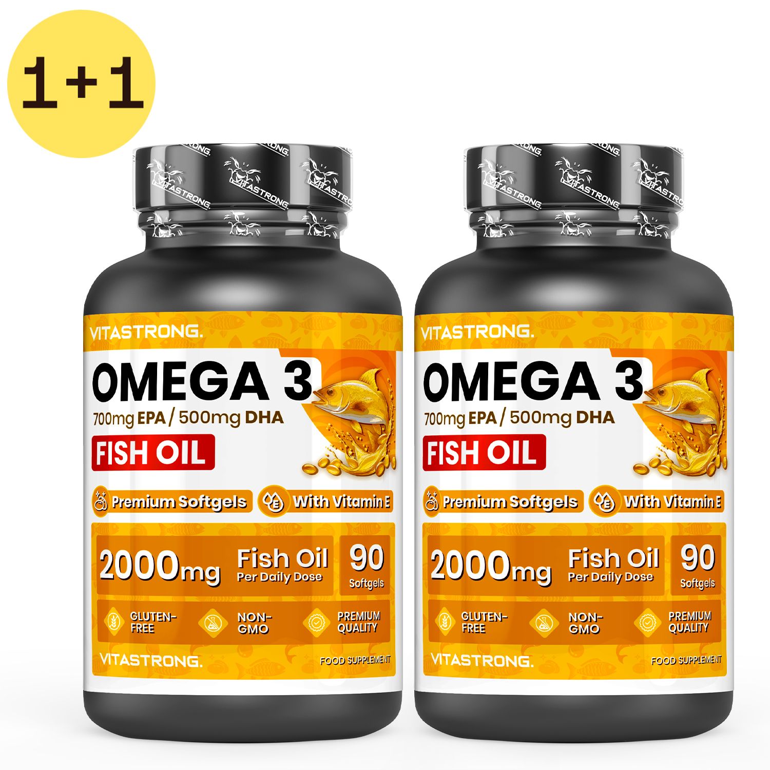 Vitastrong Omega-3 ad Alto Dosaggio – EPA + DHA puri 180 St Kapseln