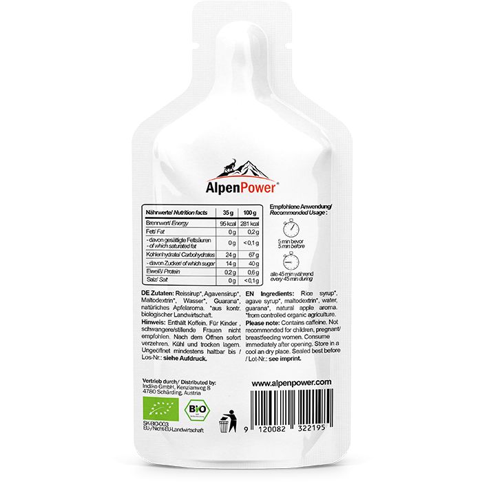 AlpenPower Bio Energy Gel- Apfel