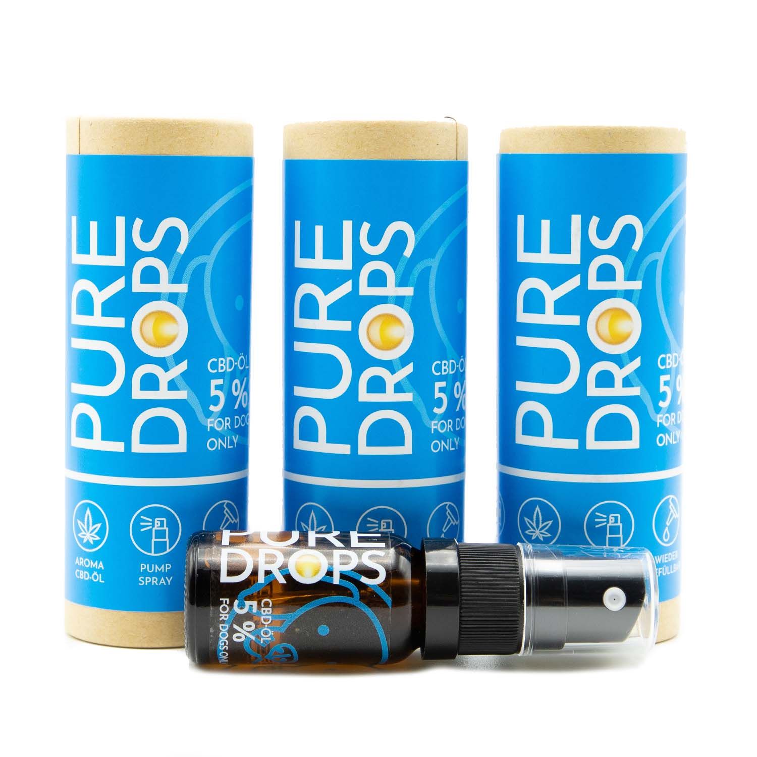 Pure Drops CBD ÖL für Hunde Bundle 2+1 Gratis CBD Vollspektrum aus Österreich Naturextrakt