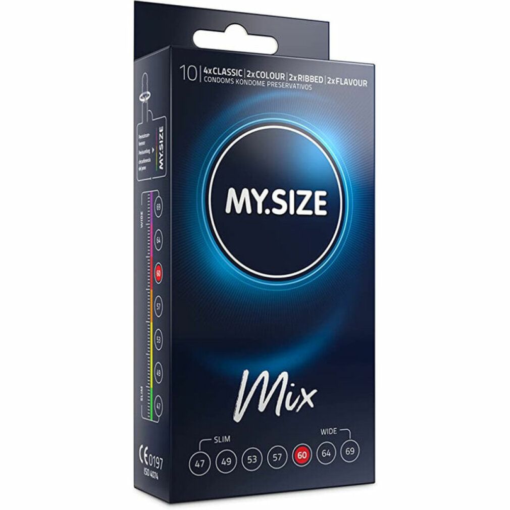 MY.SIZE Mix: 10 Kondome, Größe 60mm. 4 Varianten.