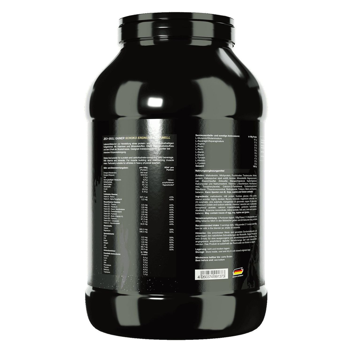 Zec+ Bullgainer Protein/ Eiweiß Chocolate Peanut Butter Caramel 3500 g Pulver