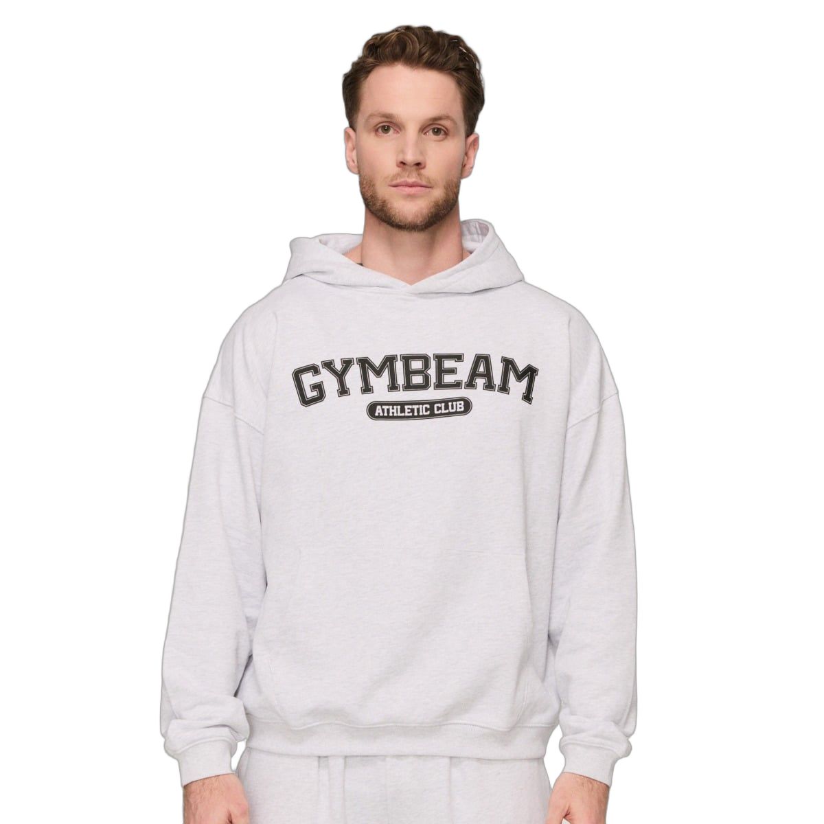 GymBeam Hoodie Herren Oversized mit Kängurutasche Varsity Grau 1 St
