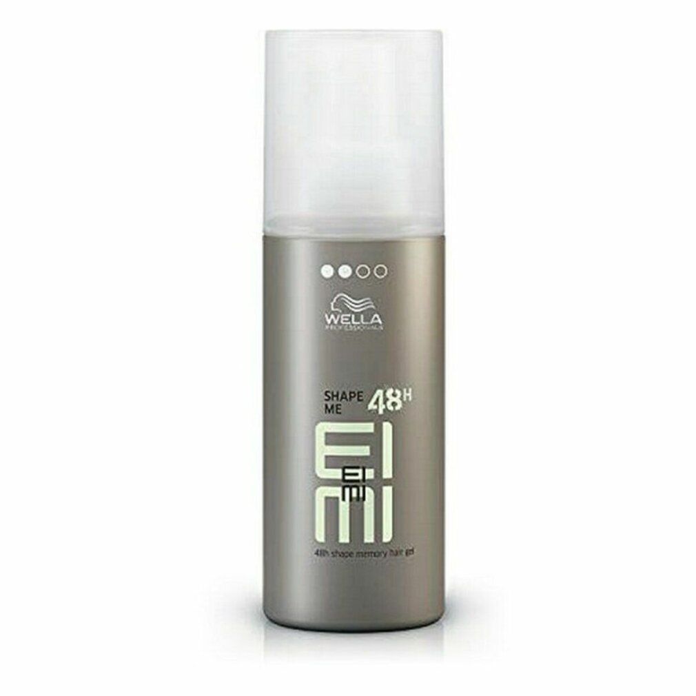 Braune Flasche mit weißem Deckel. Aufschrift: Wella Eimi Shape Me 48h.