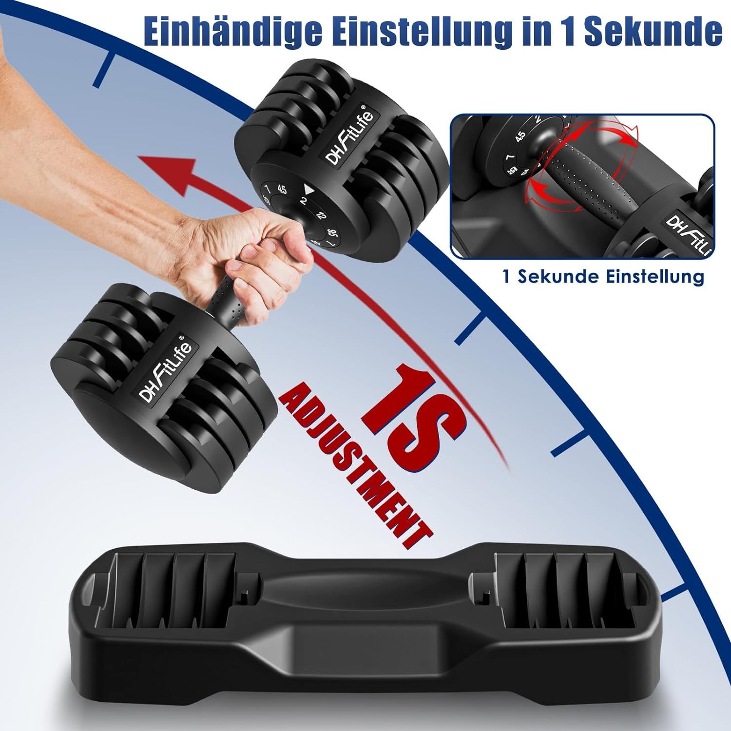 DH FitLife 12 kg Verstellbare Hanteln