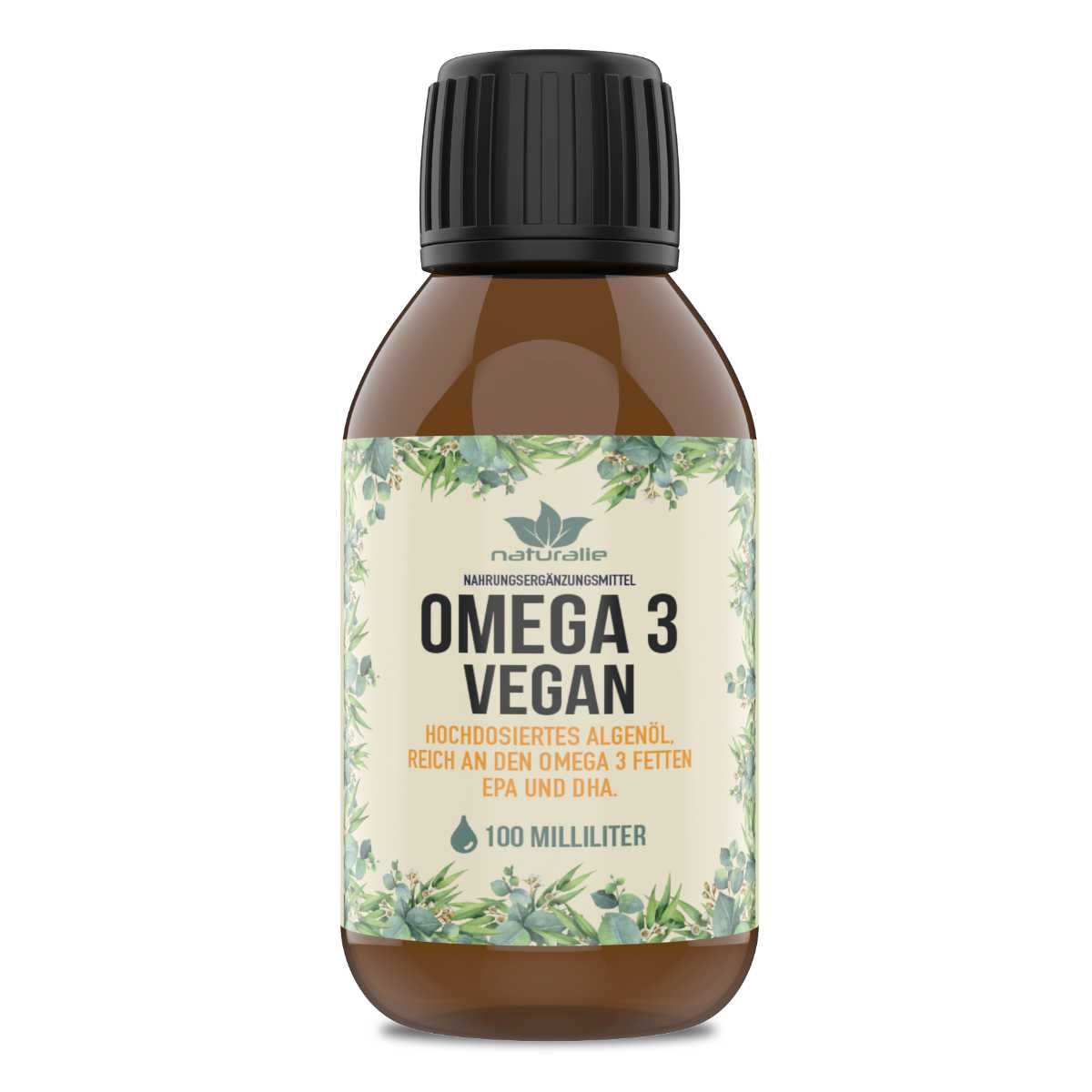 Naturalie Omega 3 vegan Algenöl mit DHA und EPA 100 ml Flüssigkeit