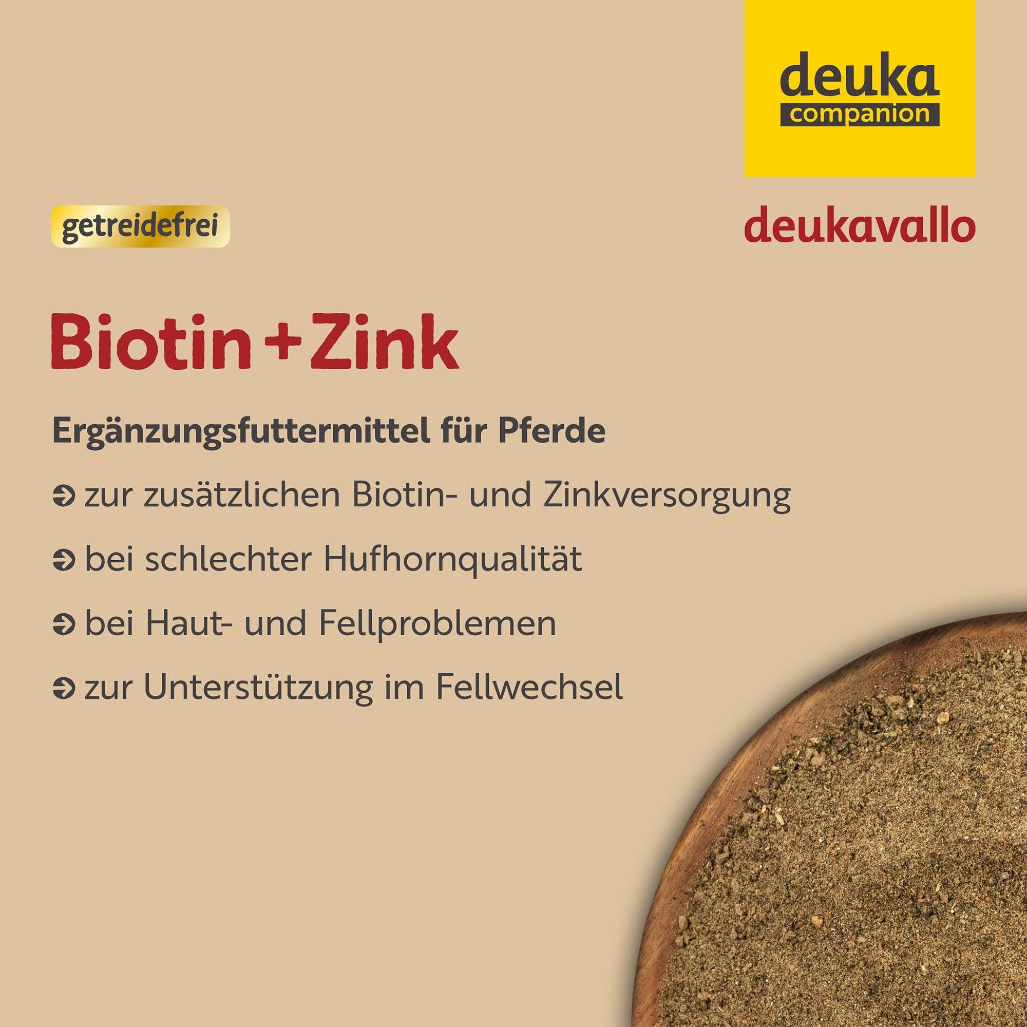 deukavallo Biotin + Zink - Getreidefreies Supplement für Pferde mit Huf- oder Hautproblemen