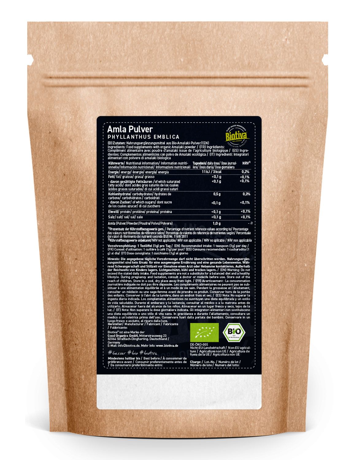 Biotiva Amla Pulver Bio 500 g