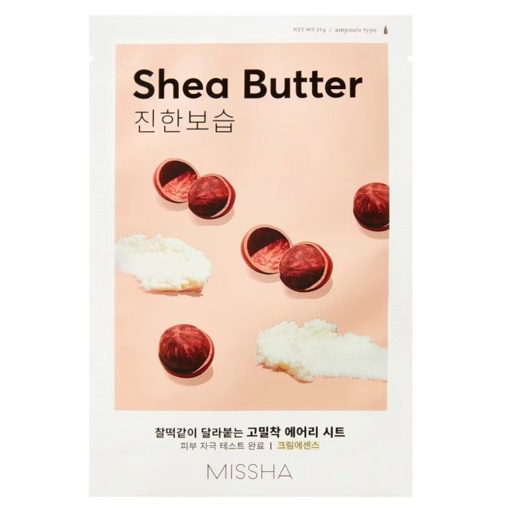 MISSHA Shea Butter Tuchmaske mit Sheanüssen und cremiger Textur.