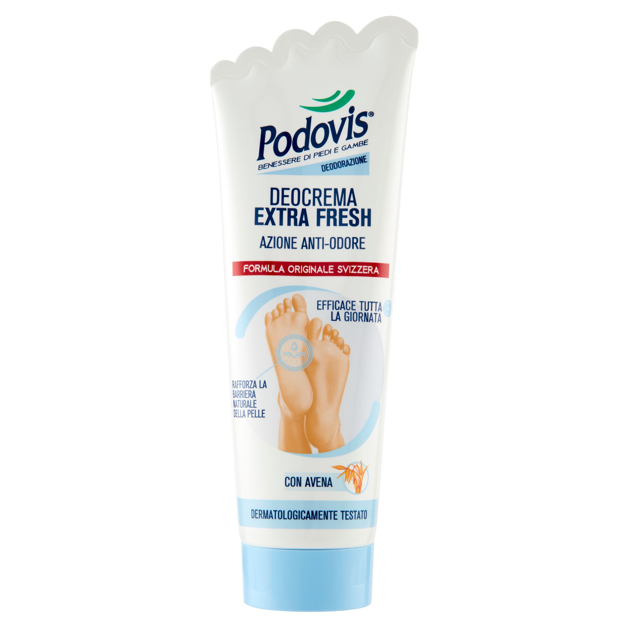 Podovis Deocrema Extra Fresh – Crema Piedi Antiodore, Effetto Rinfrescante, 100 ml