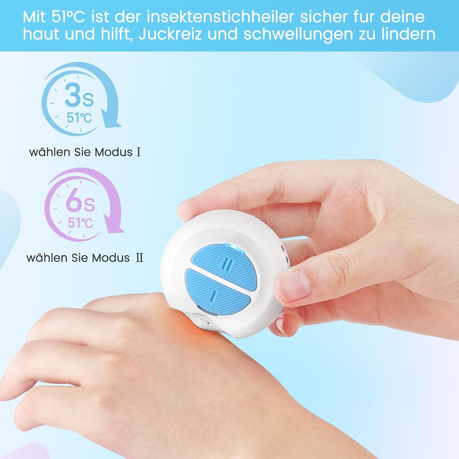 LeaderPro Insektenstichheiler USB Wiederaufladbar, Mückenstich Hitzestift Behandlung