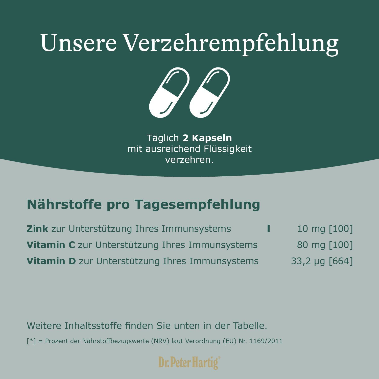 Text: Natürliche Reinheit in geprüfter Qualität. Auflistung: laktose-, gluten- & hefefrei, ohne Gentechnik, keine künstlichen Aromen, etc.