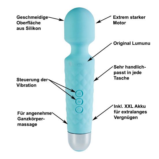 Lumunu Mini Wand Massager Kraftprotz (blau)