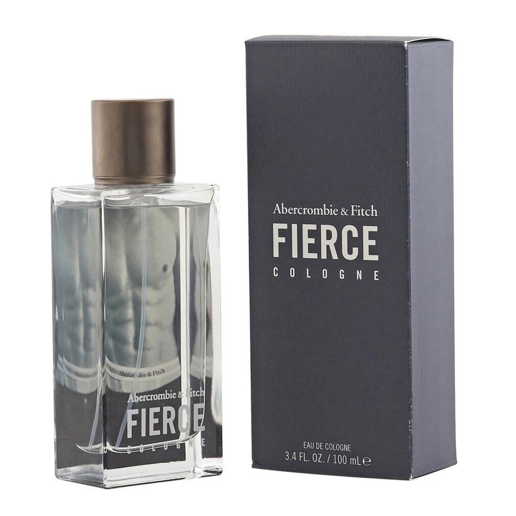 Abercrombie & Fitch Fierce Eau de Cologne Flakon mit 100ml Angabe auf der Verpackung.