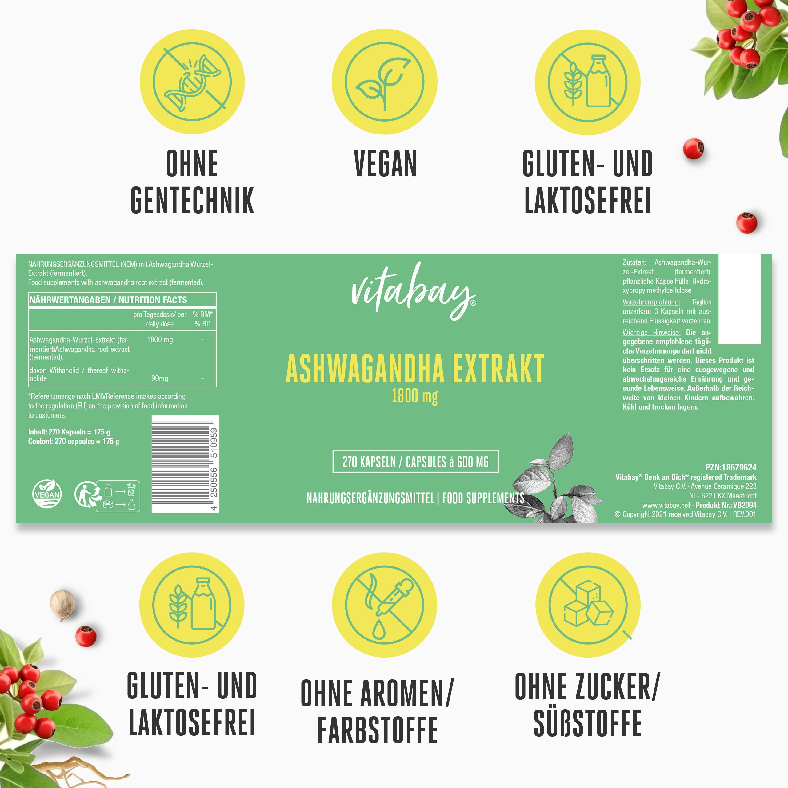 Vitabay Ashwagandha Extrakt 1800 mg