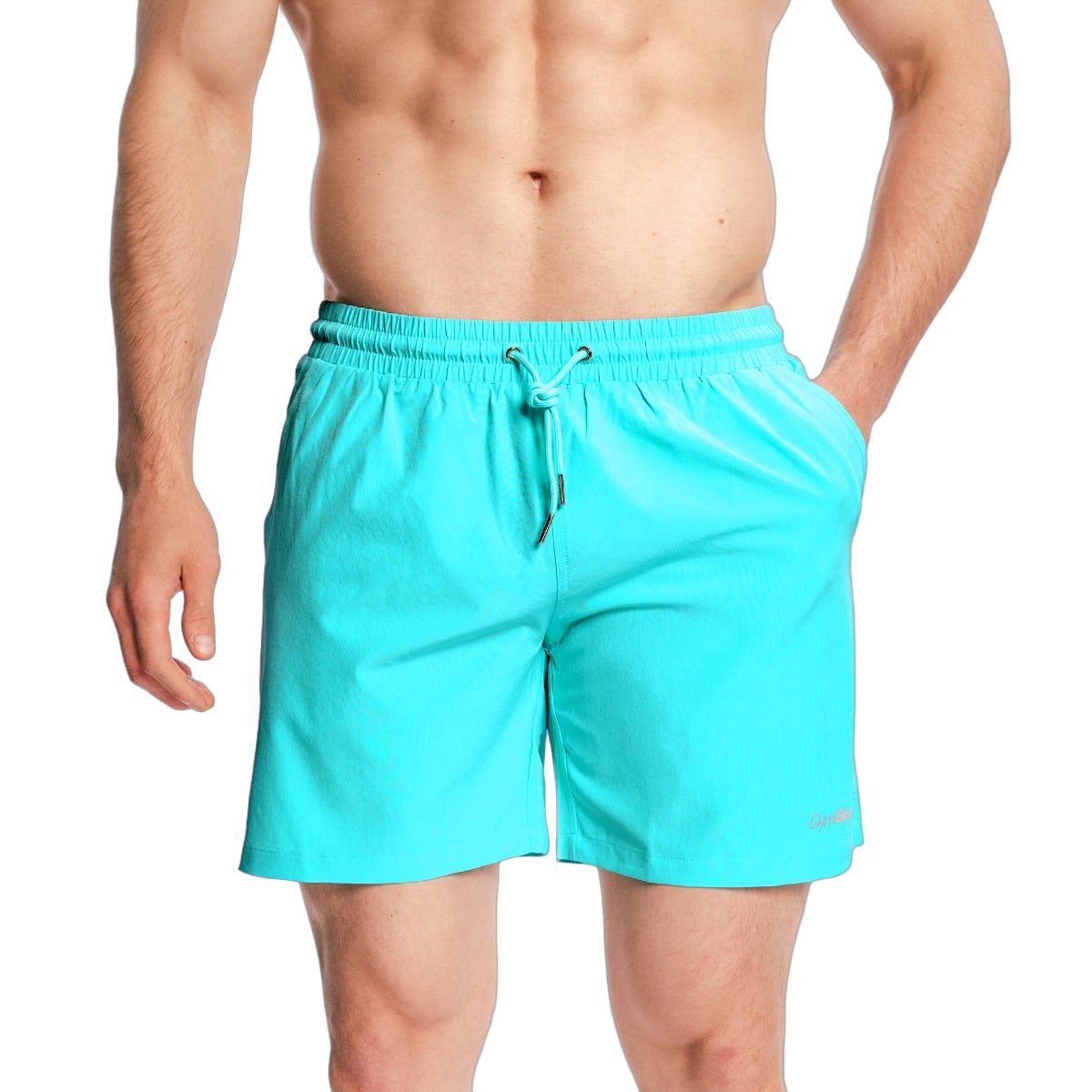 GymBeam Badeshorts Herren mit Kordelzug und Taschen Modell Lagoon