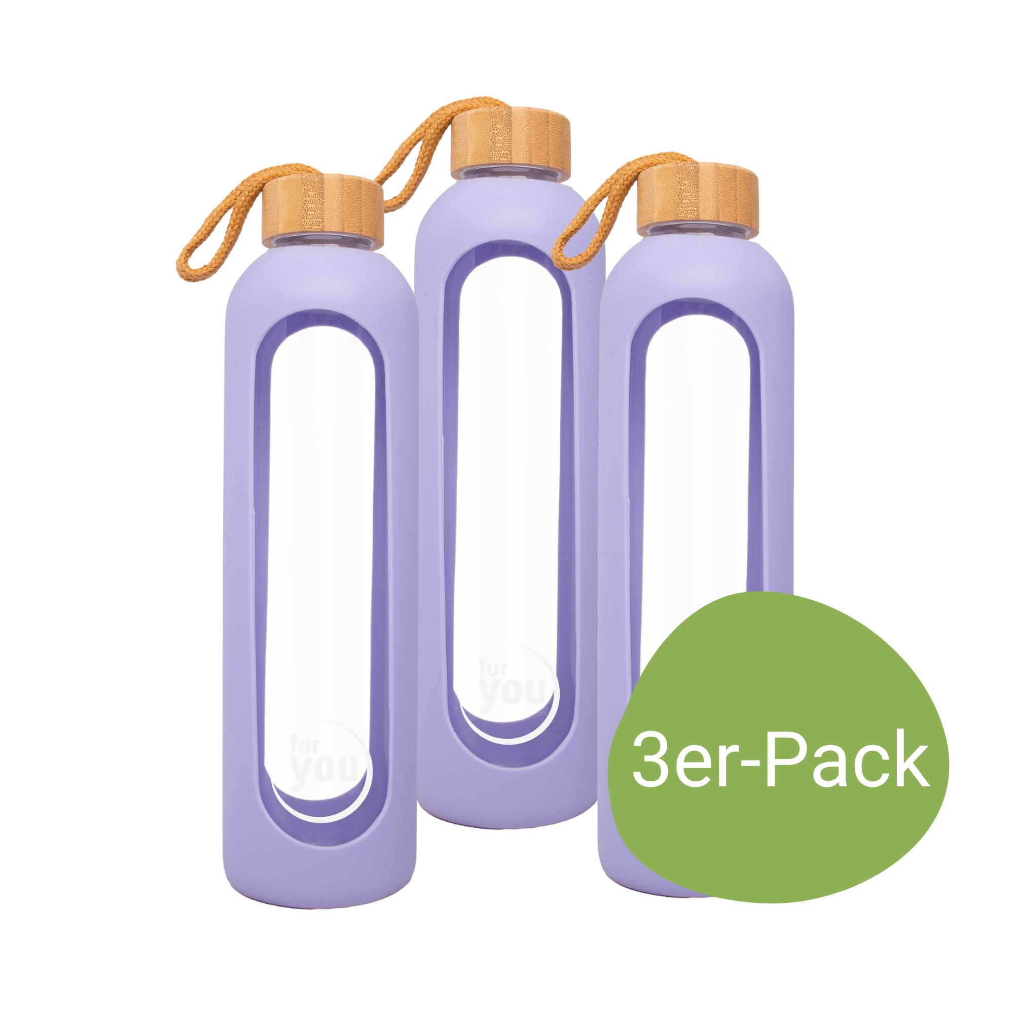 for you Nachhaltige Trinkflasche Dreierpack 2250 ml
