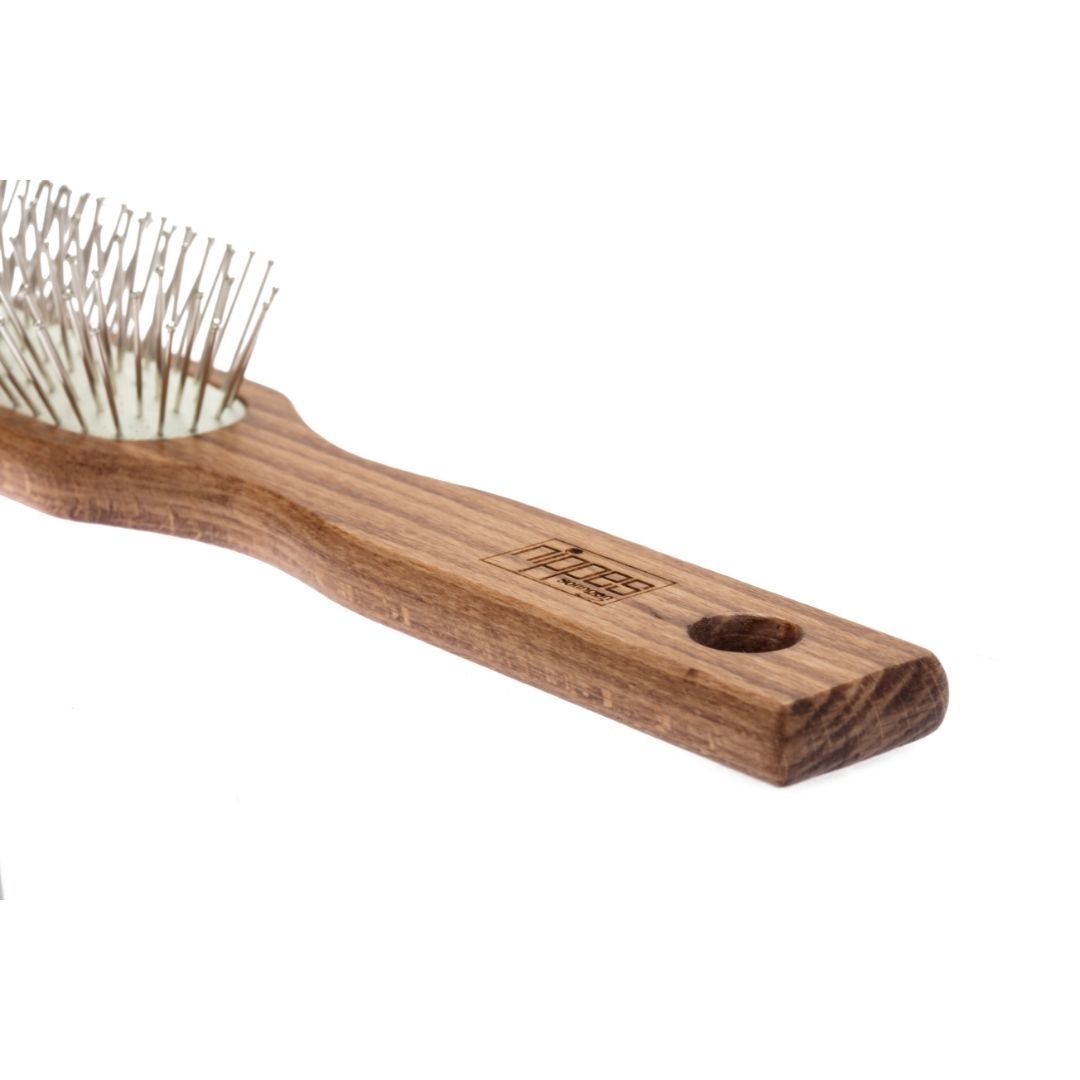 nippes Solingen Stahlstift-Pneumatik-Haarbürste, länglich schmal, Buche