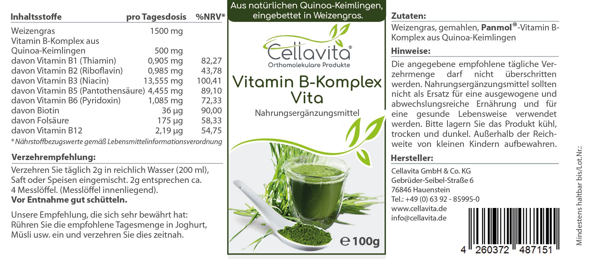 Cellavita - Vitamin B-Komplex Vita