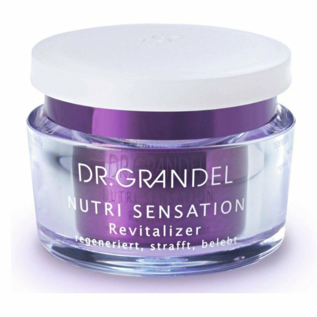 Dr. Grandel Nutri Sensation Revitalizer in violettem Tiegel mit klarem Deckel.