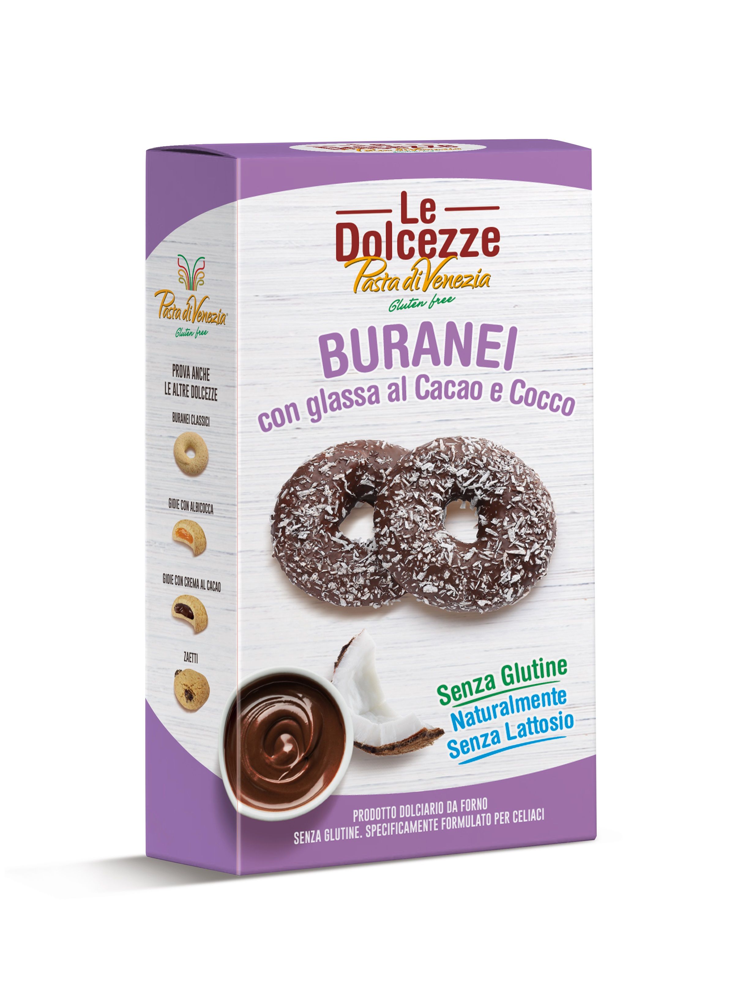 Buranei con Glassa Cacao e Cocco Senza Glutine - Pasta di Venezia