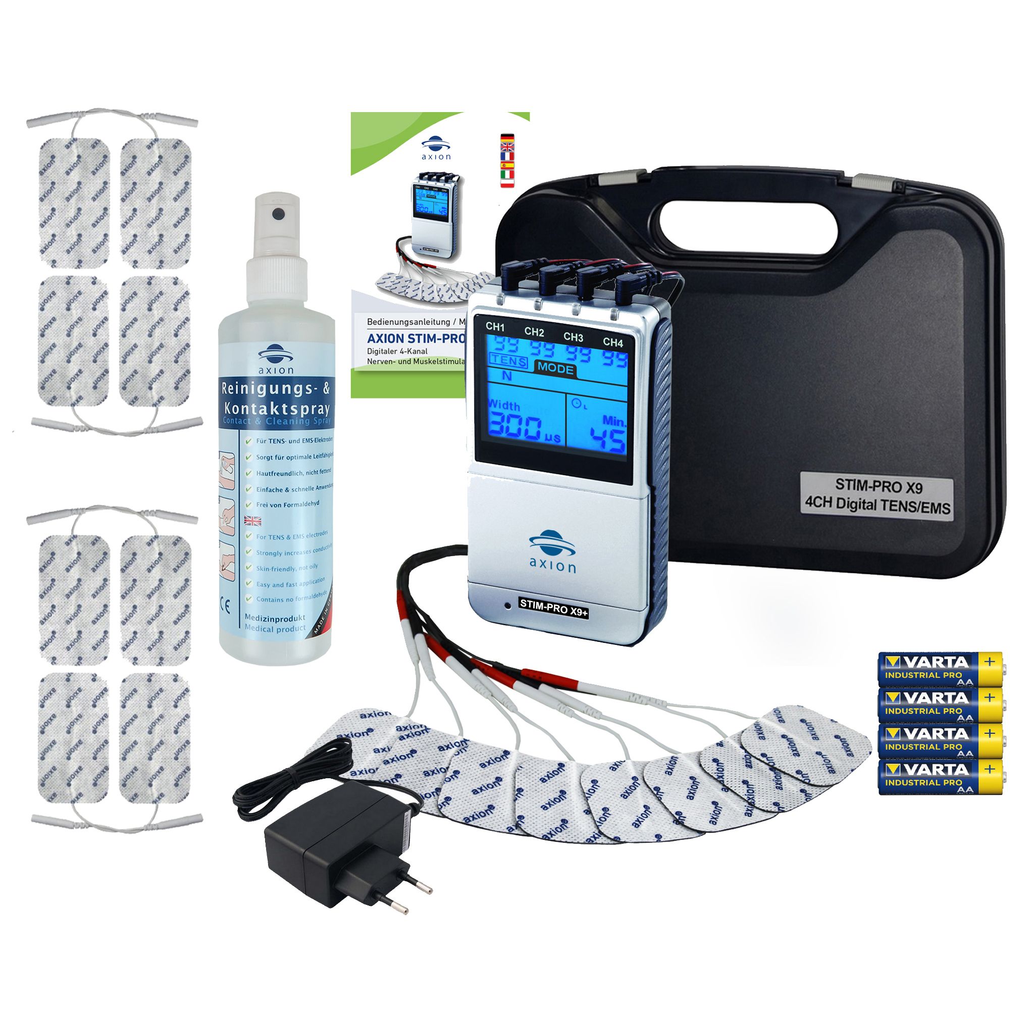Purchase the 4-channel TENS EMS combo device STIM-PRO X9 from the axion Shop