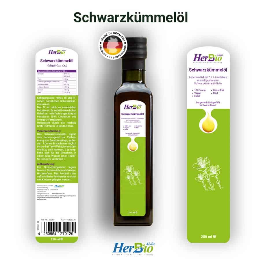 HerbBio Schwarzkümmelöl kaltgepresst & gefiltert