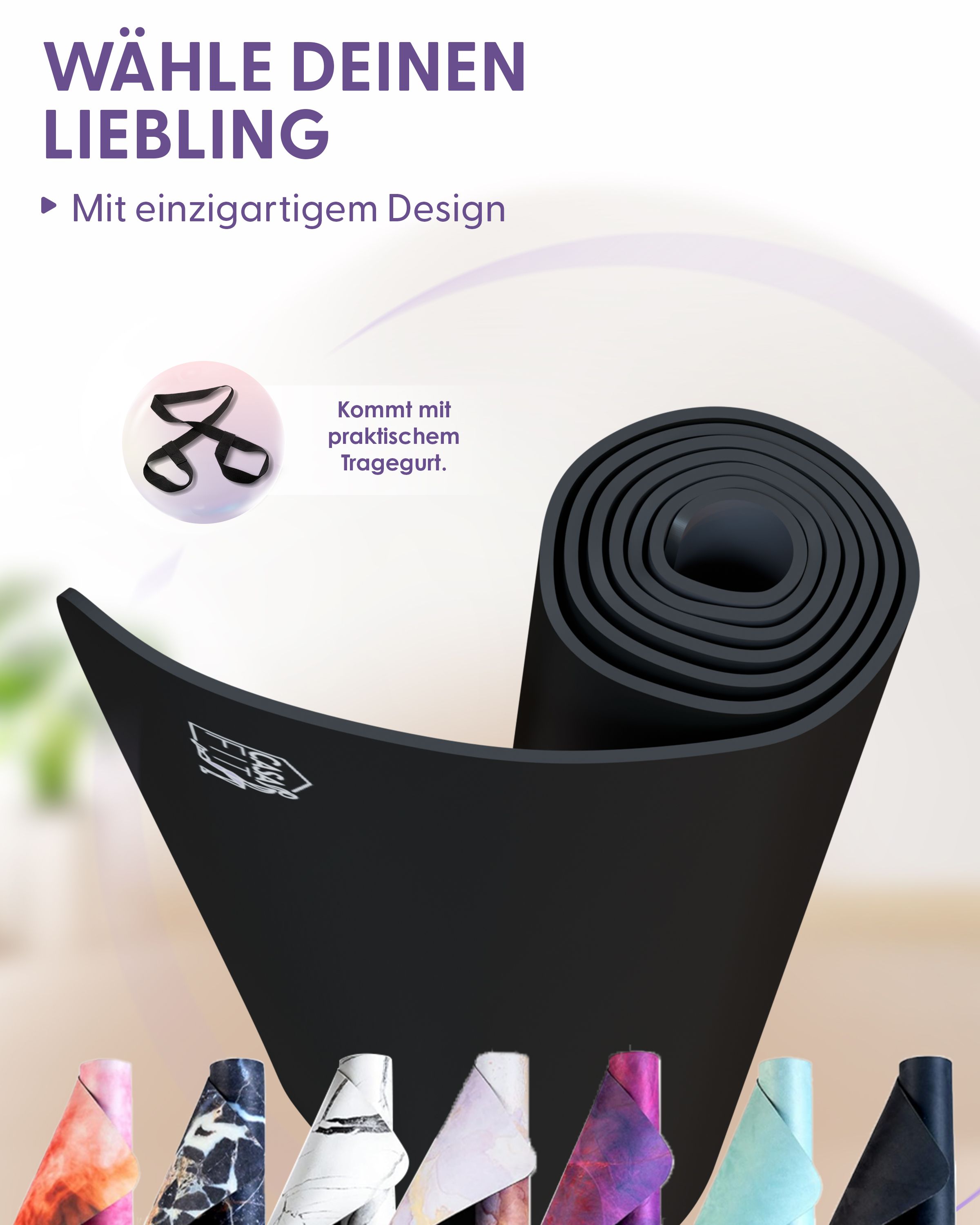 Fitness- & Yogamatte - deep black