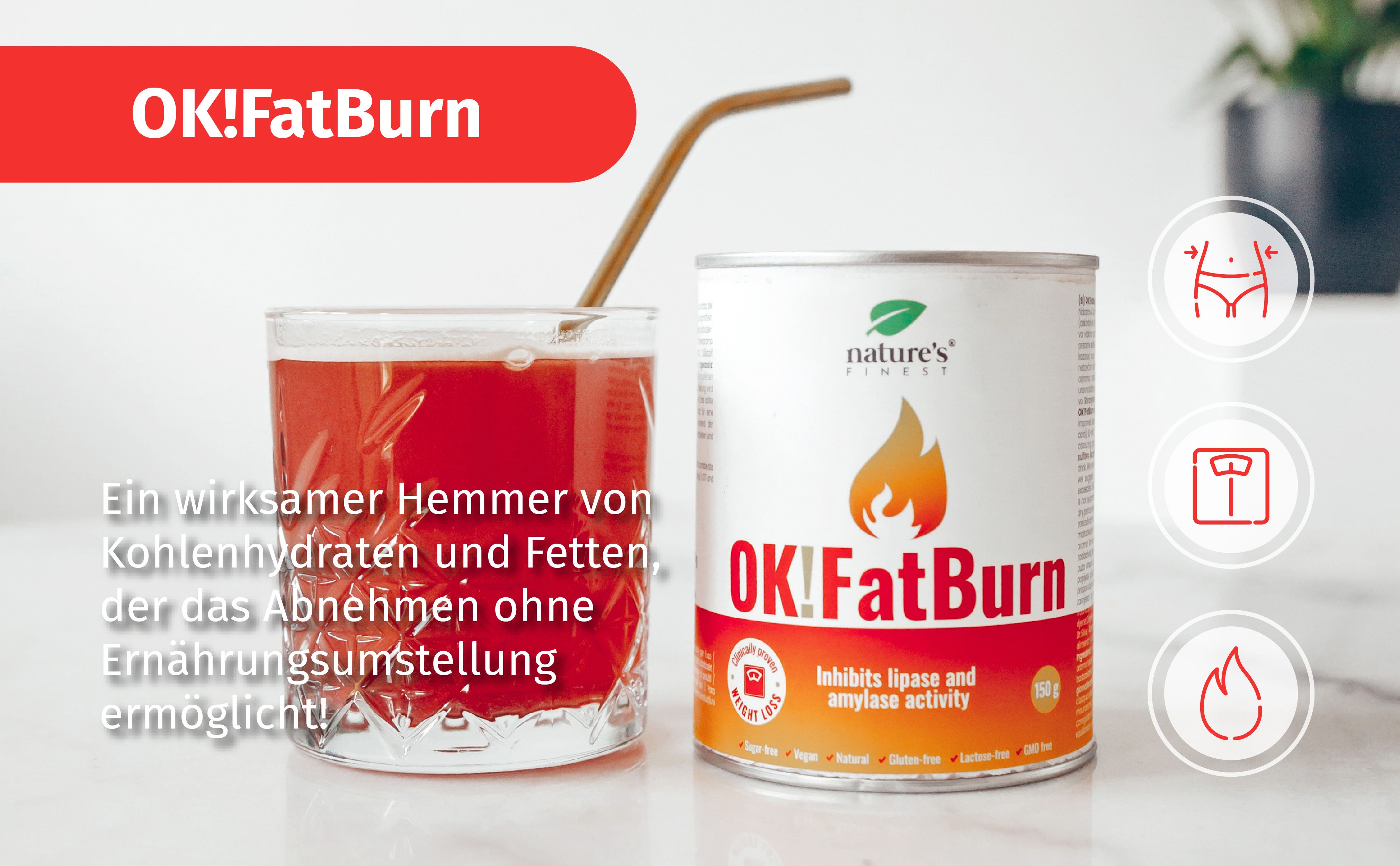 Nature's Finest OK!FatBurn - Fettverbrenner 3x150 g Pulver