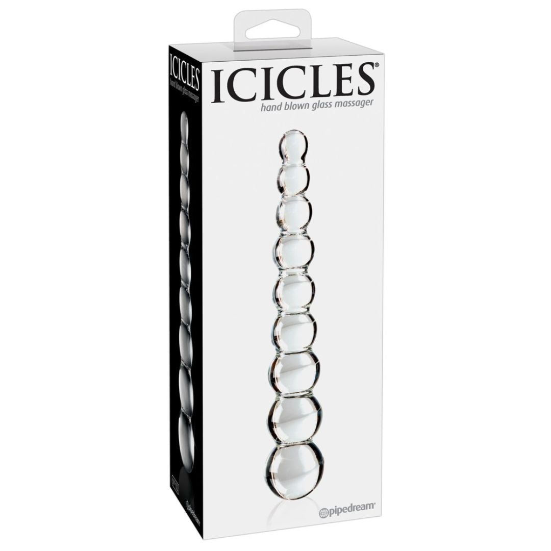 Glasdildo „No. 2“ im Kugeldesign | antiallergen, vaginale & anale Stimulation| Icicles